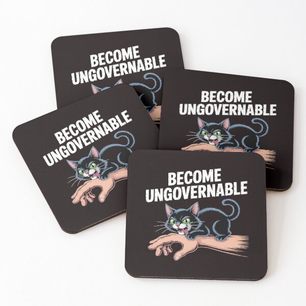 Item preview, Become Ungovernable Cat – Rebel Black Cat Meme Art designed and sold by Redgiant87x.