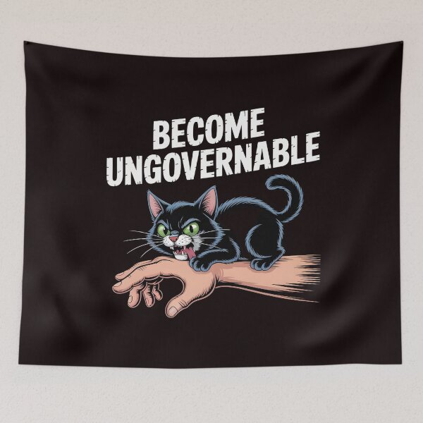 Item preview, Become Ungovernable Cat – Rebel Black Cat Meme Art designed and sold by Redgiant87x.