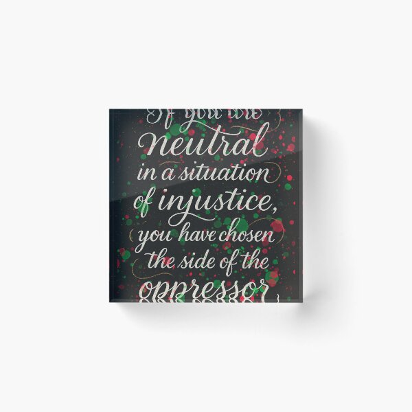 Item preview, If You Are Neutral, Desmond Tutu Quote Poster, Free Palestine, Typography Art, inspirational lettering designed and sold by Spallutos.