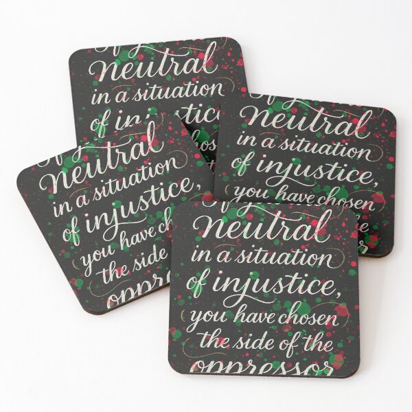 Item preview, If You Are Neutral, Desmond Tutu Quote Poster, Free Palestine, Typography Art, inspirational lettering designed and sold by Spallutos.