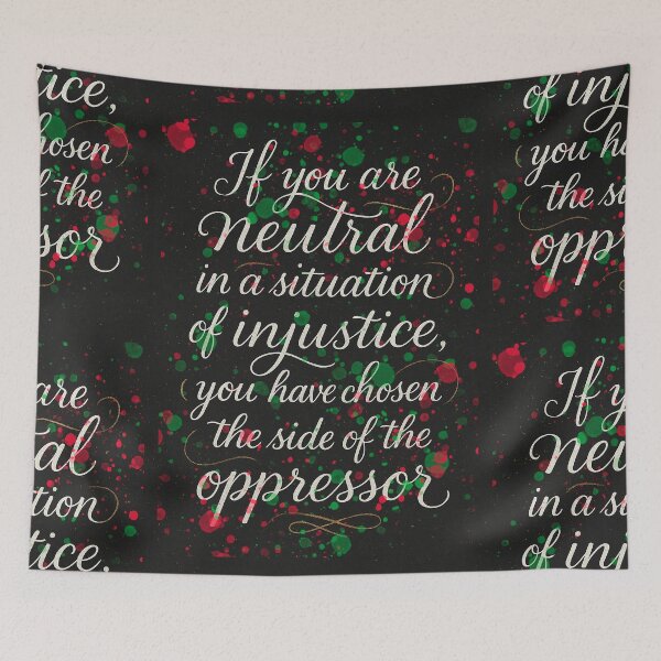 Item preview, If You Are Neutral, Desmond Tutu Quote Poster, Free Palestine, Typography Art, inspirational lettering designed and sold by Spallutos.
