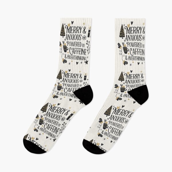 Item preview, Merry & Anxious Christmas – Funny Holiday Anxiety Design for Coffee Lovers & Overthinkers designed and sold by imaniko.