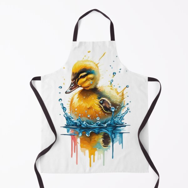 Item preview, transparent white background, clear lines, very detailed, funny watercolor scene with little ducklings splashing in a puddle, joyful, vivid, cute, watercolor, natural daylight, vivid color palette, designed and sold by gulka8.