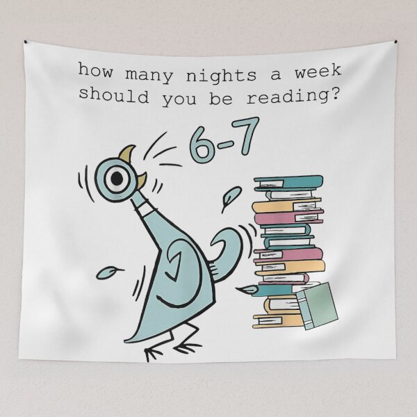 Item preview, How Many Nights A Week Reading Pigeon Books Cute Education Art designed and sold by Altenpendinton.