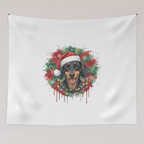 Item preview, Dachshund | Christmas Colorful Watercolor Design #1 designed and sold by MatsurexDesigns.
