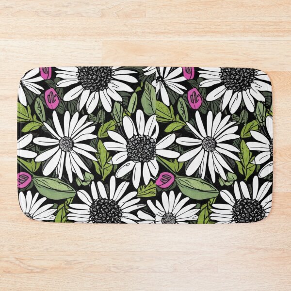Item preview, uniform floral print, graphics with flowers, black and white print, beautiful fabric designed and sold by gulka8.