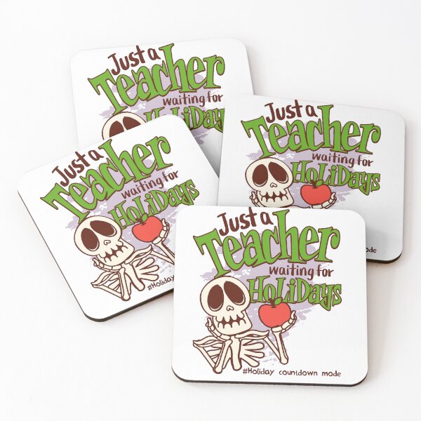 Item preview, Funny Teacher Skeleton - Just A Teacher Waiting For Holidays T-shirt designed and sold by Hybrid Life Co.
