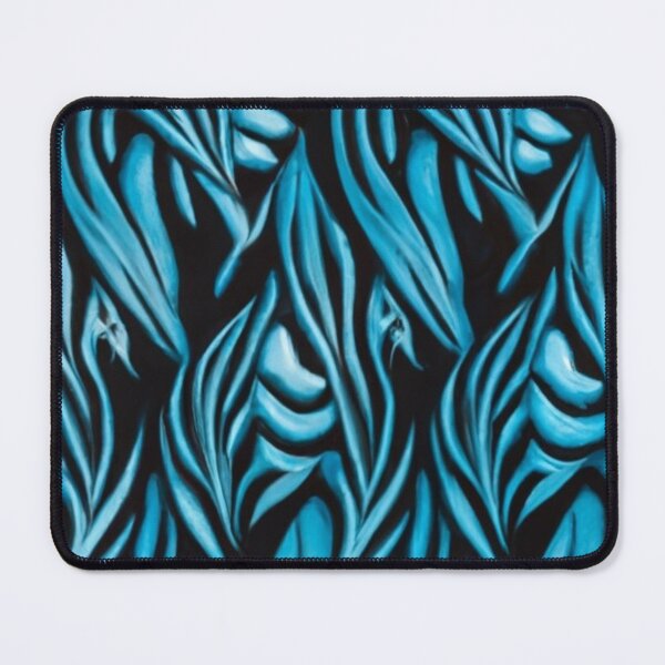 Item preview, print, fabric, fluid graphics, blue, black designed and sold by gulka8.