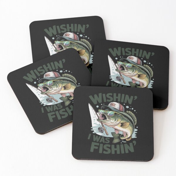 Item preview, Wishing I was Fishing Large Mouth Bass Fisherman Fish  designed and sold by BeetleMalon.