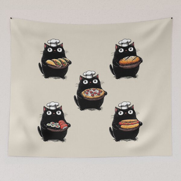 Item preview, Black Cat, Chef, Classic Food, Pack designed and sold by OrenjiArtShop.