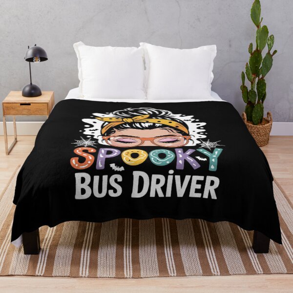 Item preview, Womens Messy Bun Halloween Costume One Spooky Bus Driver designed and sold by BeetleMalon.