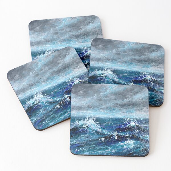 Item preview, Ocean Storm — Wild Waves and Windy Sea Drama Tempest at Sea — Stormy Ocean Painting designed and sold by valyaart.