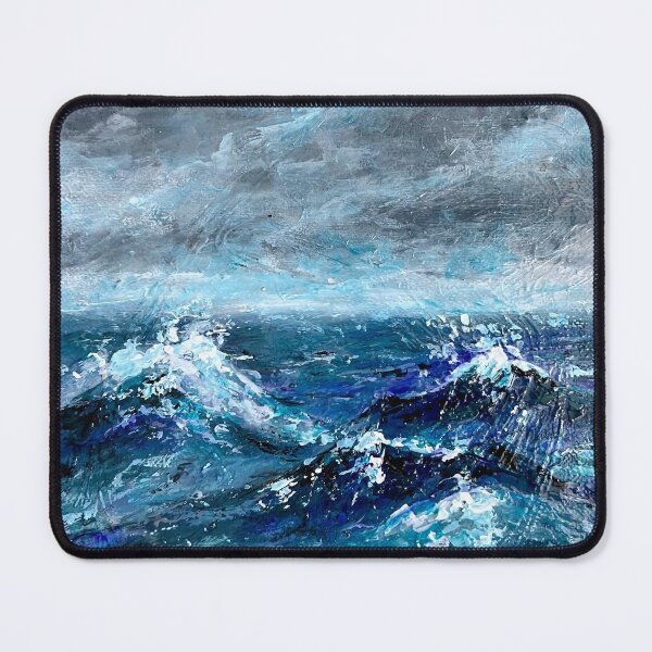 Item preview, Ocean Storm — Wild Waves and Windy Sea Drama Tempest at Sea — Stormy Ocean Painting designed and sold by valyaart.