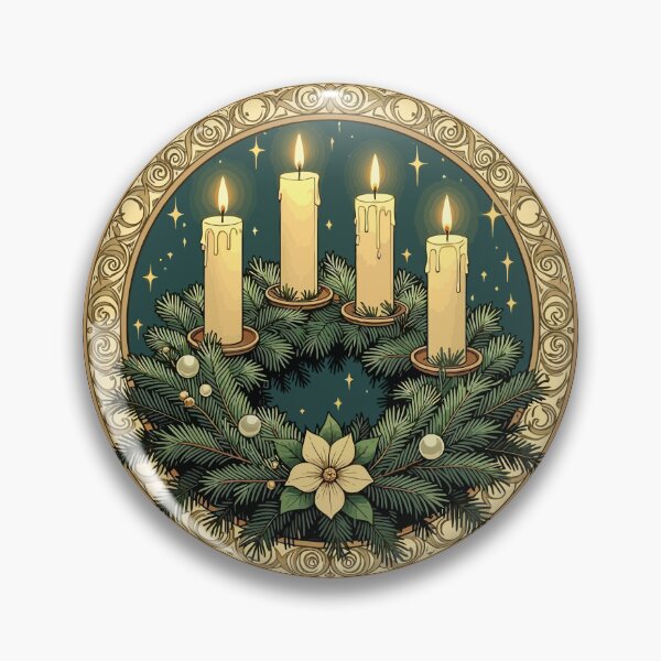 Item preview, Advent Hope, Peace, Joy, and Love Art Nouveau Vintage Christmas designed and sold by taiche.