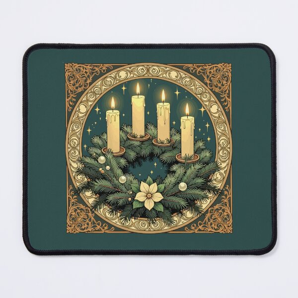 Item preview, Advent Hope, Peace, Joy, and Love Art Nouveau Vintage Christmas designed and sold by taiche.