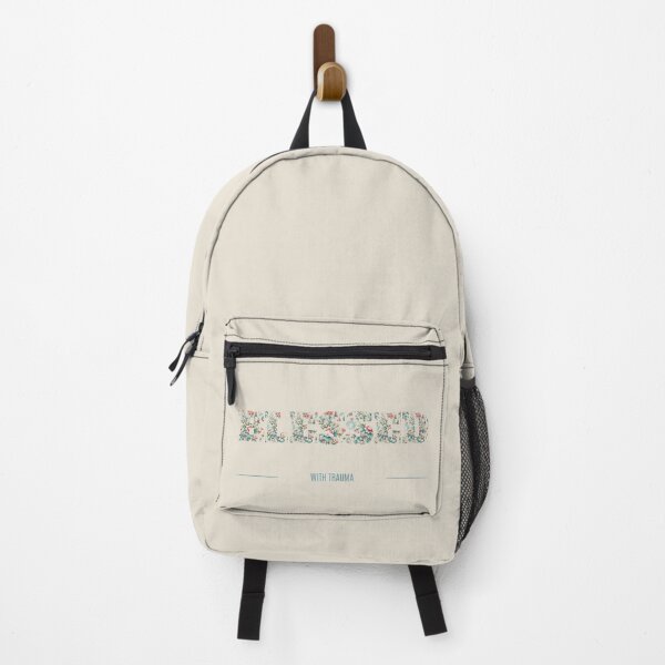 Item preview, Blessed With Trauma – Retro Floral Mental Health Sarcasm designed and sold by RealLifeMerchies.