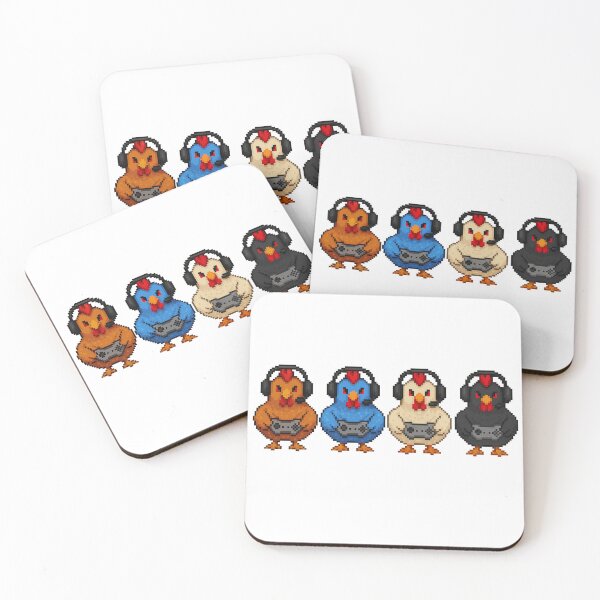 Item preview, Pixelated Gamer Chickens designed and sold by CherrylCreation.