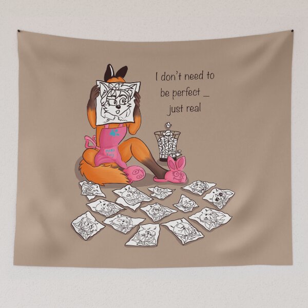 Item preview, Mama Fox –I Don’t Need to Be Perfect, Just Real | Emotional Motivational Mom Art designed and sold by Turiva.
