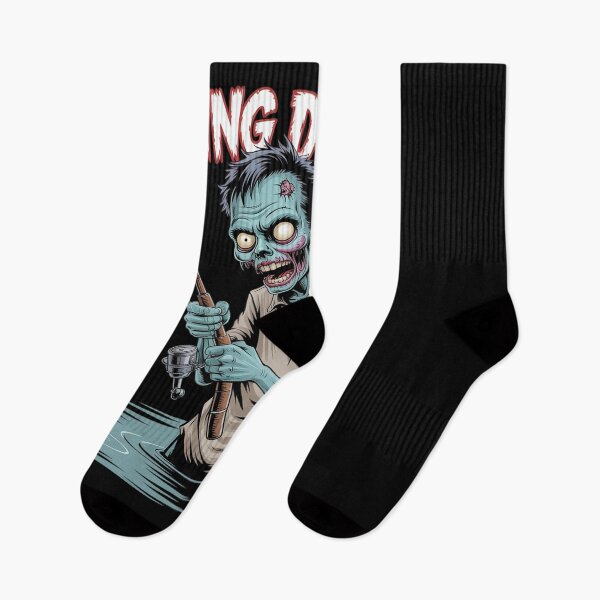 Item preview, Zombie Angler Spooky Halloween Fishing  designed and sold by BeetleMalon.
