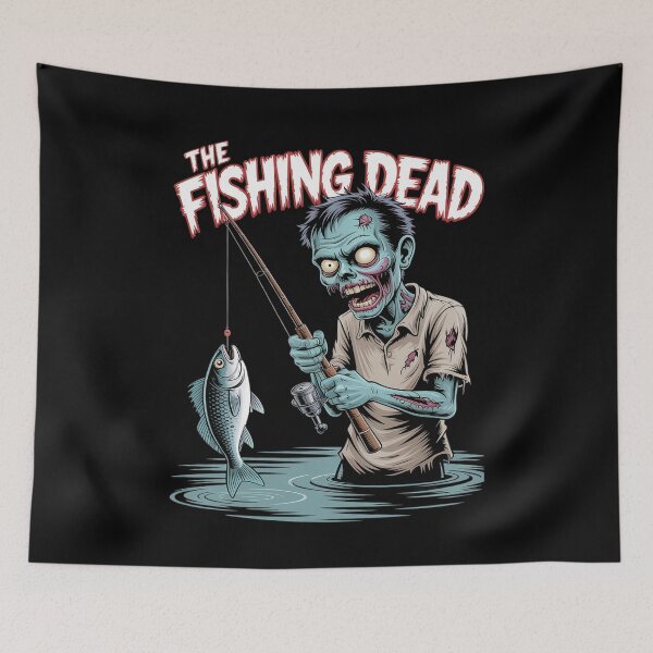 Item preview, Zombie Angler Spooky Halloween Fishing  designed and sold by BeetleMalon.