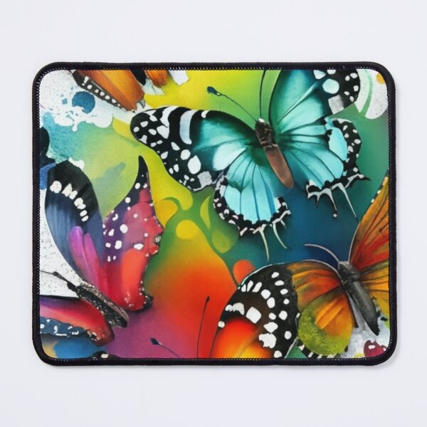 Item preview, hand drawn watercolor butterflies in color explosion repeating pattern, dark fantasy, painting, illustration, conceptual art, poster, vivid designed and sold by gulka8.