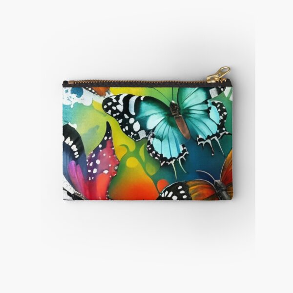 Item preview, hand drawn watercolor butterflies in color explosion repeating pattern, dark fantasy, painting, illustration, conceptual art, poster, vivid designed and sold by gulka8.