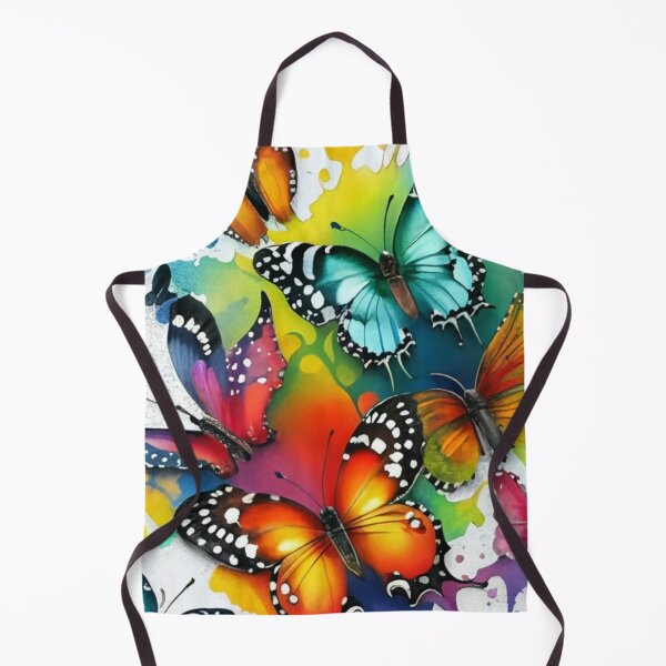 Item preview, hand drawn watercolor butterflies in color explosion repeating pattern, dark fantasy, painting, illustration, conceptual art, poster, vivid designed and sold by gulka8.
