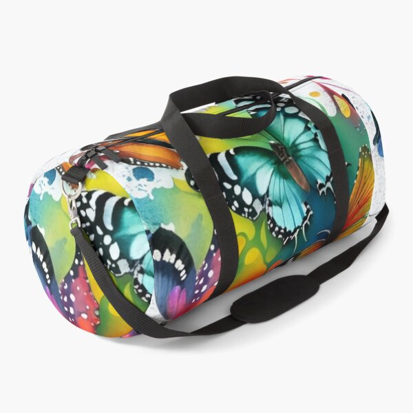 Item preview, hand drawn watercolor butterflies in color explosion repeating pattern, dark fantasy, painting, illustration, conceptual art, poster, vivid designed and sold by gulka8.