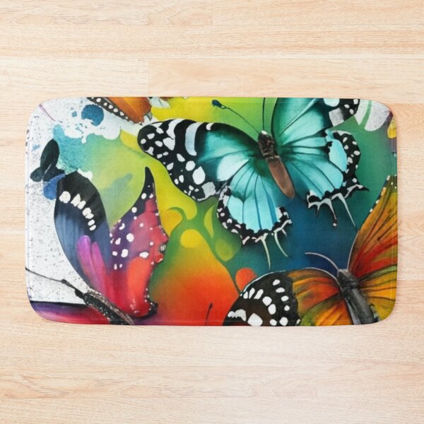 Item preview, hand drawn watercolor butterflies in color explosion repeating pattern, dark fantasy, painting, illustration, conceptual art, poster, vivid designed and sold by gulka8.