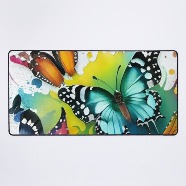Item preview, hand drawn watercolor butterflies in color explosion repeating pattern, dark fantasy, painting, illustration, conceptual art, poster, vivid designed and sold by gulka8.
