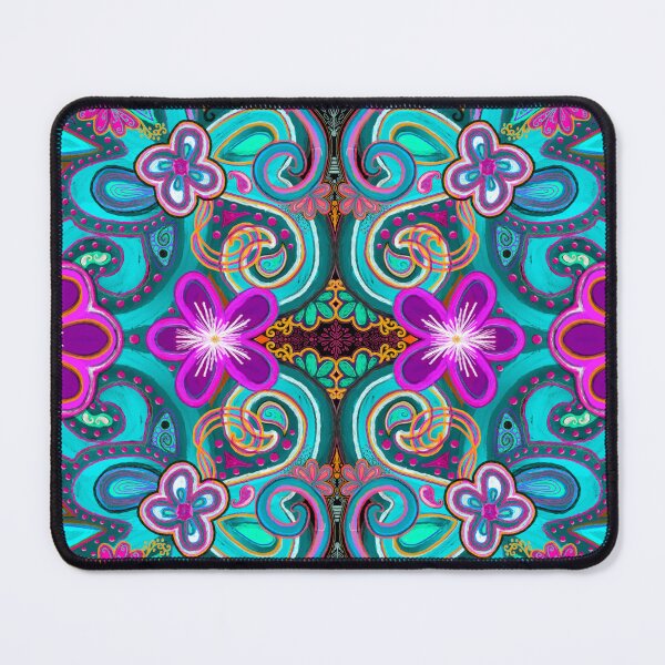 Item preview, Aqua Blue Purple Black Filigree and Flowers Painted by Kristi Duggins designed and sold by Kristi Duggins.