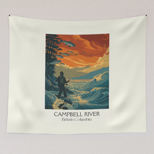 Item preview, Campbell River BC | Salmon Fishing Capital Art Print designed and sold by TuncGK.