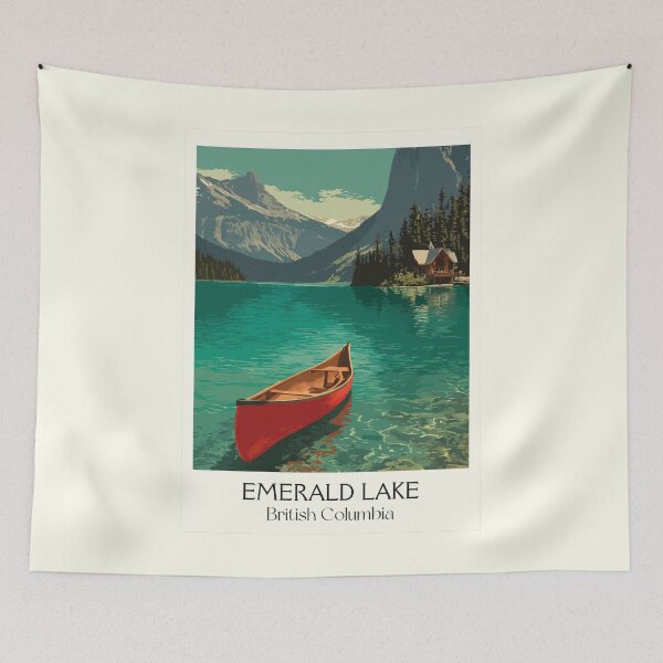 Item preview, Emerald Lake BC | Yoho National Park Canoe Art Print designed and sold by TuncGK.