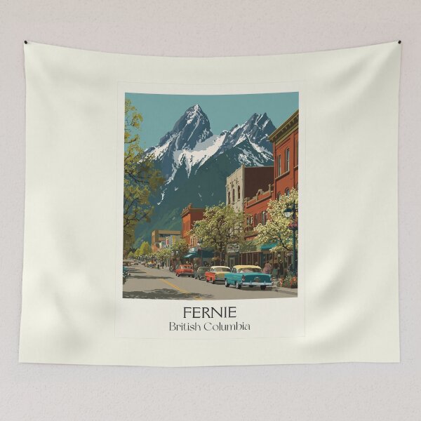 Item preview, Fernie British Columbia | Historic Rocky Mountain Town Art designed and sold by TuncGK.