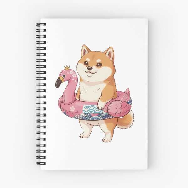 Item preview, Shiba inu flamingo floatie cute kawaii summer swimming pink designed and sold by CheeseBlueprint.