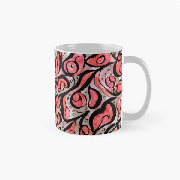 Item preview, Minimalist ink drawing style, colorful pink and black, background is transparent, vanishing point on white paper, smooth repeating pattern, single line art, dynamic design, watercolor p designed and sold by gulka8.