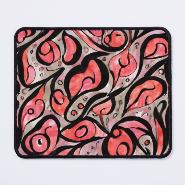 Item preview, Minimalist ink drawing style, colorful pink and black, background is transparent, vanishing point on white paper, smooth repeating pattern, single line art, dynamic design, watercolor p designed and sold by gulka8.