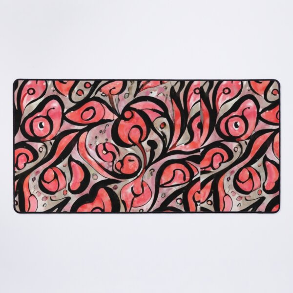 Item preview, Minimalist ink drawing style, colorful pink and black, background is transparent, vanishing point on white paper, smooth repeating pattern, single line art, dynamic design, watercolor p designed and sold by gulka8.