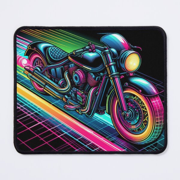 Item preview, Neon Cyberpunk Motorcycle – Retro Futuristic Speed Machine designed and sold by Dogandesighn.