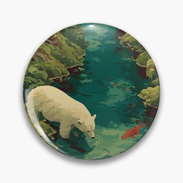 Item preview, Great Bear Rainforest BC | Spirit Bear Wildlife Art Print designed and sold by TuncGK.
