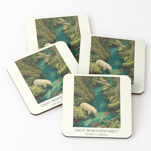Item preview, Great Bear Rainforest BC | Spirit Bear Wildlife Art Print designed and sold by TuncGK.