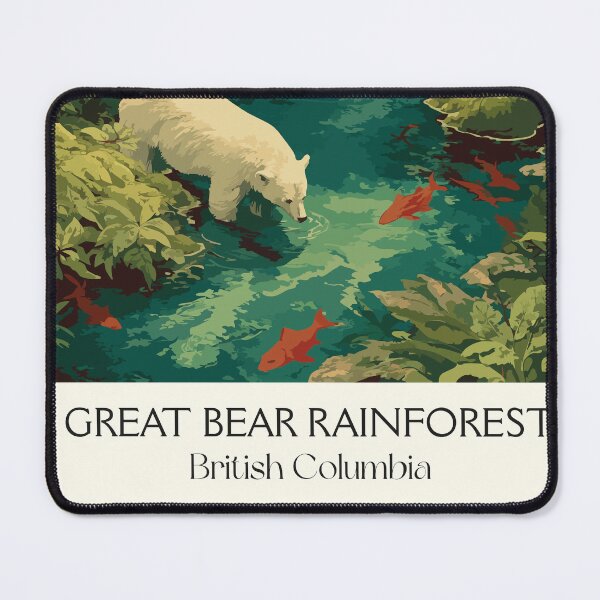 Item preview, Great Bear Rainforest BC | Spirit Bear Wildlife Art Print designed and sold by TuncGK.