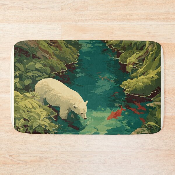 Item preview, Great Bear Rainforest BC | Spirit Bear Wildlife Art Print designed and sold by TuncGK.