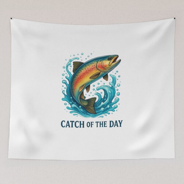 Item preview, Catch of the Day | Colorful Trout Fishing Art for Anglers and Ocean Lovers designed and sold by FUIRY .