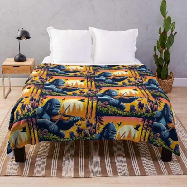 Item preview, "Forest Serenade: Gorilla Violinist at Sunset" designed and sold by Dogandesighn.
