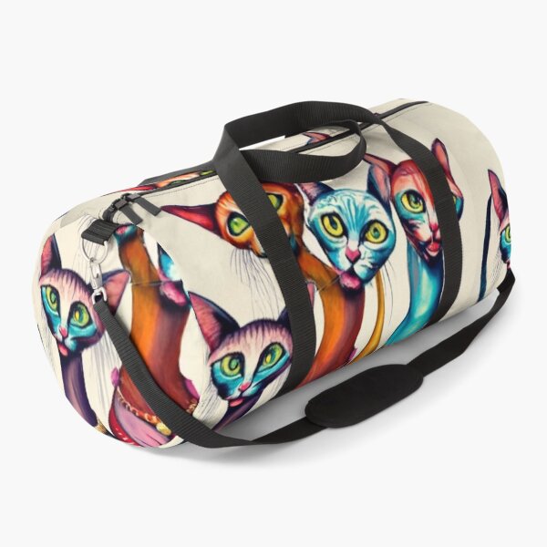 Item preview, a caricature of a group of Cats in vivid watercolors, dripping with exaggeratedly long necks. fading edges to white page., painting, fashion, illustration, vibrant, conceptual art designed and sold by gulka8.