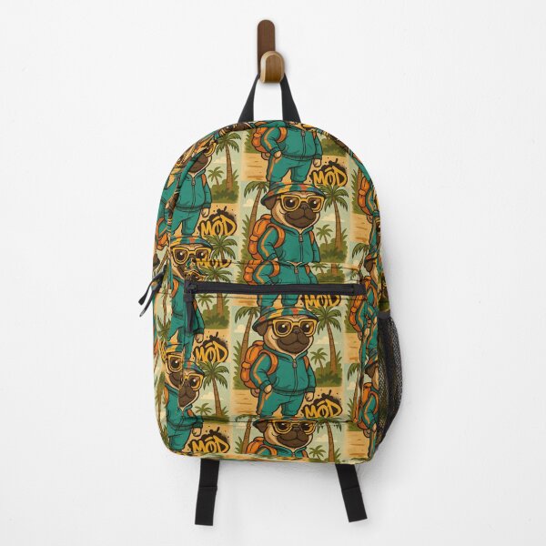Item preview, Cool Beach Dog with Hat - Retro Summer Vibes designed and sold by Made by MØD.