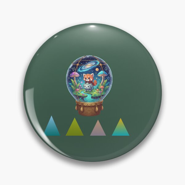 Item preview, JungleNauts: Cute Red Panda & Robot Space Globe Art designed and sold by Ahilwani.
