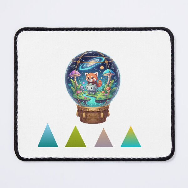 Item preview, JungleNauts: Cute Red Panda & Robot Space Globe Art designed and sold by Ahilwani.