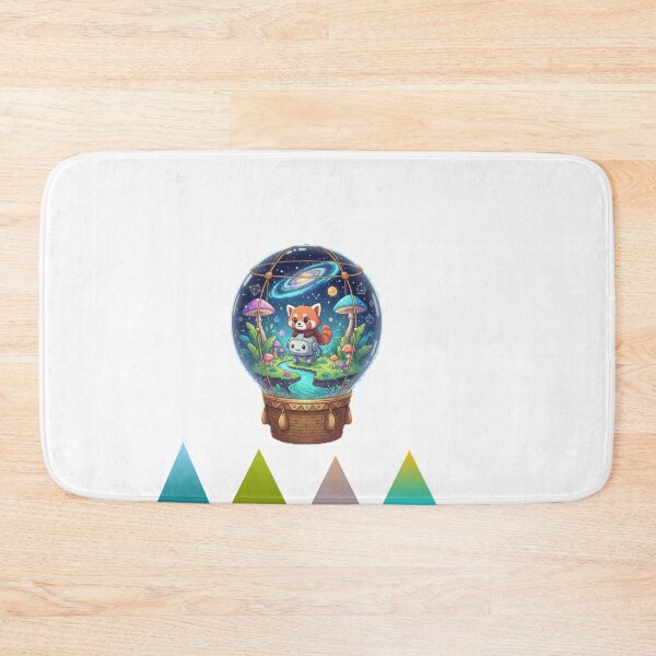 Item preview, JungleNauts: Cute Red Panda & Robot Space Globe Art designed and sold by Ahilwani.